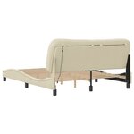 vidaXL Cadre de lit avec LED sans matelas crème 160x200 cm tissu