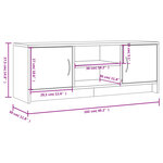 vidaXL Meuble TV chêne fumé 102x30x37 5 cm bois d'ingénierie
