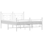 vidaXL Cadre de lit métal avec tête de lit/pied de lit blanc 150x200cm