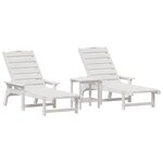 Ensemble de salon de jardin vidaXL 3 pièces blanc HDPE