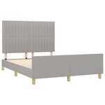 vidaXL Cadre de lit avec tête de lit Gris clair 140x200 cm