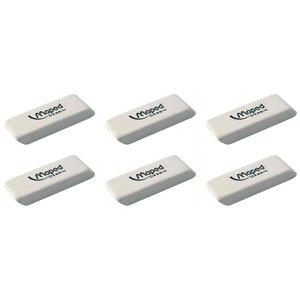 Gomme en caoutchouc Dessin blanche x 6 MAPED