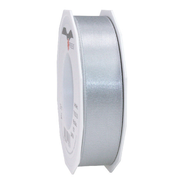 Satin double face 25-m-rouleau 25 mm argent