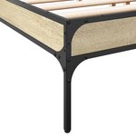 vidaXL Cadre de lit chêne sonoma 200x200 cm bois d'ingénierie et métal