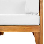 vidaXL Canapé d'angle sectionnel et coussins blanc crème Bois d'acacia