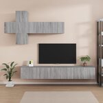 vidaXL Ensemble de meubles TV 7 Pièces Sonoma gris Bois d'ingénierie