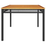 vidaXL Table de jardin noir 180x90x75 cm résine tressée et bois acacia