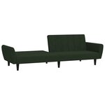 vidaXL Canapé-lit à 2 places vert foncé velours