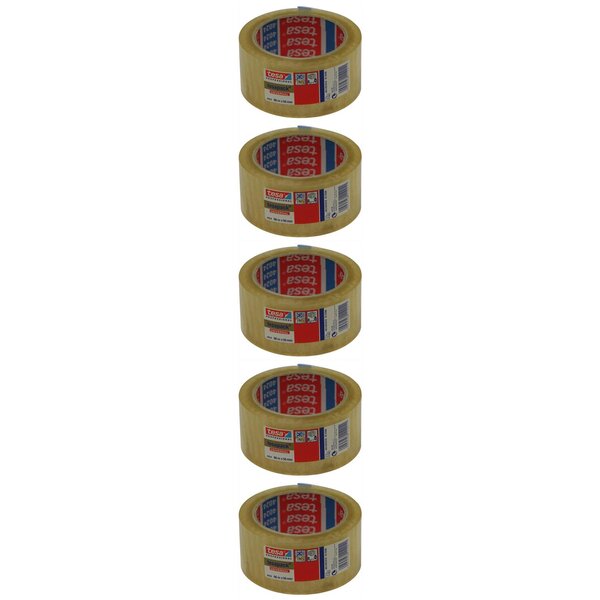 Adhésif d'emballage tesaPack PP Acrylique Silencieux 50 Mic 50mm x L66 m Transparent x 5 TESA