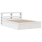 vidaXL Cadre de lit et tête de lit blanc 140x190 cm bois de pin massif