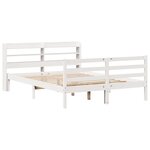 vidaXL Cadre de lit avec tête de lit blanc 150x200 cm bois pin massif