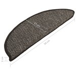 vidaXL Tapis d'escalier autocollants 15 Pièces 56x17x3 cm Anthracite