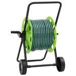 vidaXL Chariot enrouleur vert avec jeu de raccords de tuyaux 1 9cm 20m