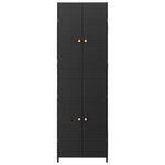 vidaXL Armoire de rangement de jardin Noir 59x40x180 cm Résine tressée