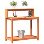 vidaXL Table de rempotage avec étagères marron bois massif de pin
