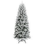 vidaXL Sapin de Noël artificiel avec neige floquée 180 cm PVC et PE