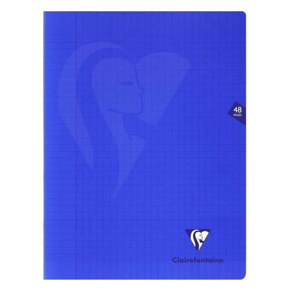 cahier piqué Mimesys polypro 24x32cm 48p séyès Bleu marine CLAIREFONTAINE