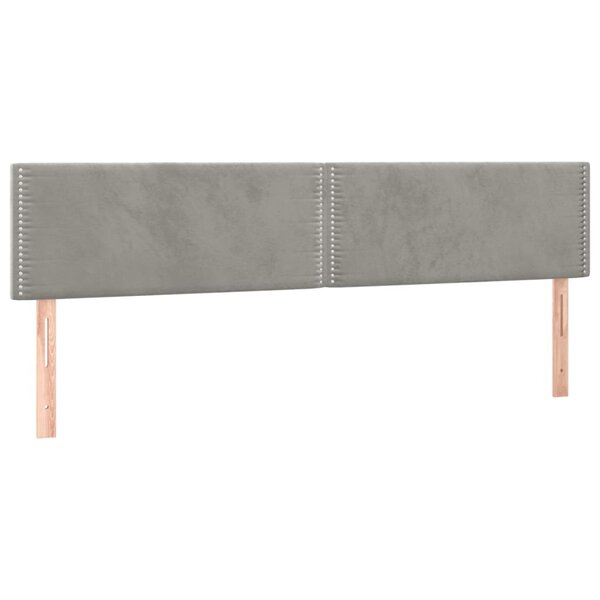 vidaXL Têtes de lit 2 Pièces Gris clair 90x5x78/88 cm Velours
