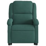 vidaXL Fauteuil de massage inclinable Vert foncé Velours