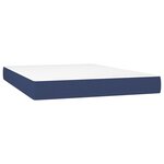 vidaXL Sommier à lattes de lit avec matelas LED Bleu 140x200 cm Tissu