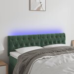 vidaXL Tête de lit à LED Vert foncé 160x7x78/88 cm Velours