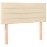 vidaXL Sommier à lattes de lit avec matelas Crème 90x200 cm Tissu