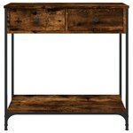 vidaXL Table console chêne fumé 75x34 5x75 cm bois d'ingénierie