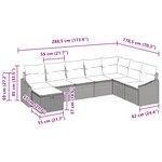 vidaXL Ensemble de Canapé de Jardin de 8 pièces avec Coussins Noir Rattan Poly
