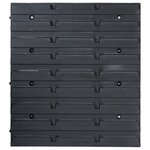 vidaXL Kit de bacs de stockage et panneaux muraux 48 Pièces Bleu et noir