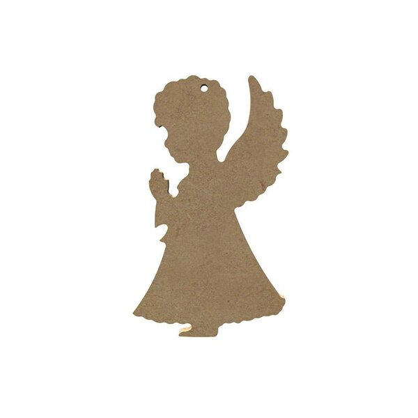 Ange prieur en bois MDF à décorer - 15 x 9 cm