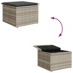 Ensemble de canapé de jardin 6 pièces avec coussins Gris clair Poly rotin
