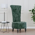 vidaXL Chaise à dossier haut vert foncé velours conception de bouton