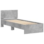 vidaXL Cadre de lit avec tête de lit gris béton 90x200 cm