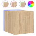 vidaXL Meubles TV muraux lumières LED 2 Pièces chêne sonoma 30 5x35x30 cm