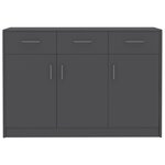 vidaXL Buffet Gris 110x30x75 cm Aggloméré