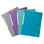 Chemises À Élastiques À Rabats Maxi Capacity Carte Enduite Teksto - A4 - Couleurs Assorties - X 24 - Exacompta