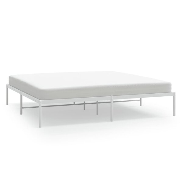 vidaXL Cadre de lit métal blanc 193x203 cm