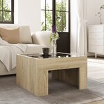 vidaXL Table basse avec LED infini chêne sonoma 50x50x30 cm