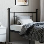 vidaXL Tête de lit métal noir 90 cm