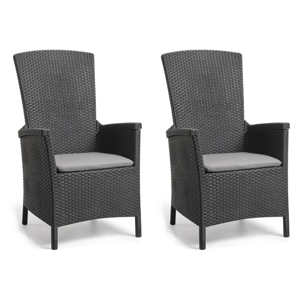 Keter Chaises inclinables de jardin Vermont lot de 2 Graphite
