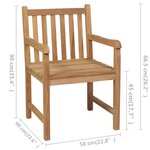 vidaXL Chaises de jardin lot de 8 avec coussins noir Bois teck solide