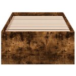 vidaXL Cadre de lit chêne fumé 90x190 cm bois d'ingénierie