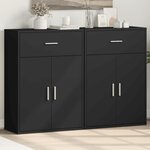 vidaXL Buffets 2 Pièces noir 60x30x84 cm bois d'ingénierie