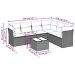 vidaXL Salon de jardin avec coussins 7 Pièces gris clair résine tressée