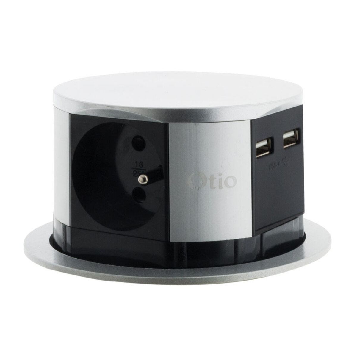 Otio-Bloc multiprise encastrable 3x 16A 2P+T avec 2 ports USB - Prise  connectée - LDLC