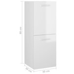 vidaXL Armoire de salle de bain Blanc brillant 30x30x80 cm Aggloméré