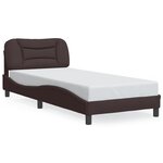 vidaXL Cadre de lit avec tête de lit Marron foncé 90x200 cm Tissu
