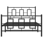 vidaXL Cadre de lit métal avec tête de lit/pied de lit noir 107x203 cm