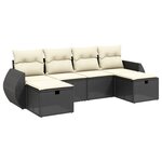 vidaXL Salon de jardin 6 Pièces avec coussins noir résine tressée