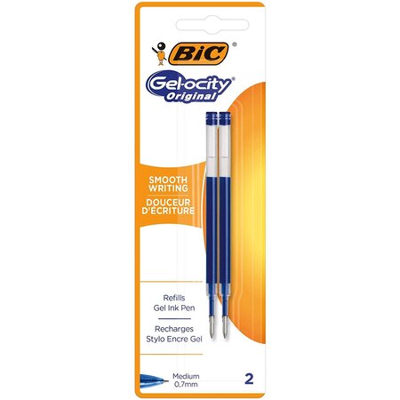 Blister de 2 recharges encre gel 0 7 mm bleu bic